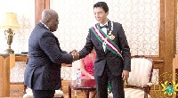 President Nana Addo Dankwa Akufo-Addo and President Andry Nirina Rajoelina in Antananarivo