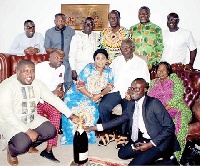 John Kufuor in a group photograph with the NPP executives
