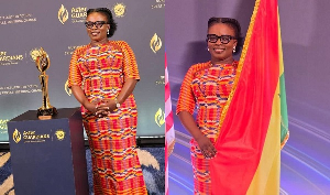 Naomi Oyoe Ohene Oti after receiving the award on Monday