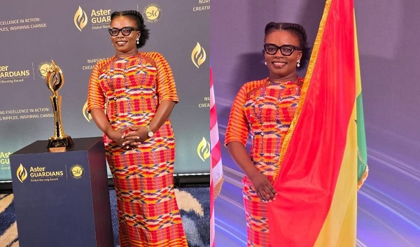 Naomi Oyoe Ohene Oti after receiving the award on Monday