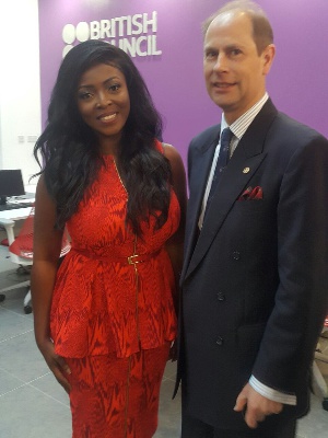 Actress Yvonne Okoro and His Royal Highness, Prince Edward