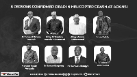 The eight persons who died in the helicopter crash on August 6, 2025