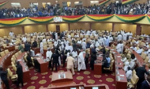 NDC MPs wore white, while NPP MPs showed up in black for President Mahama's SONA