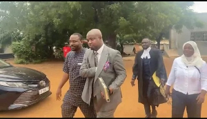 Edudzi Tamakloe leaving the court premises