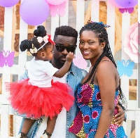 Sarkodie with his wife and daughter