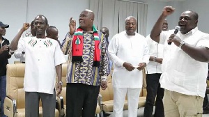 Some NDC party executives with the former President John Mahama