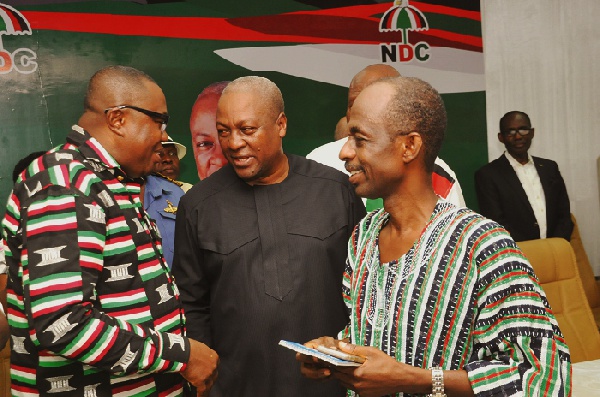 Comrade Francis Eshun with John Mahama and Asiedu Nketia