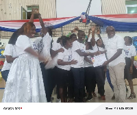 Dr Kingsley Agyemang and some teachers who were awarded for their service