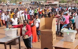 File photo of a woman voting