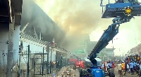 An image of the recent fire that gutted the Kejetia Market in Kumasi