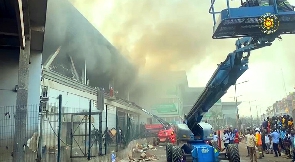 An image of the recent fire that gutted the Kejetia Market in Kumasi