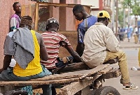 A file photo shows some unemployed young men