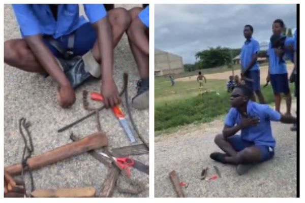 The students are under investigation for openly displaying weapons