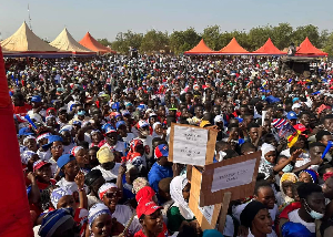 A large crowd thronged the rally ground to listen to Dr. Bawumia's message