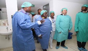 Nana Addo at the Korle Bu Teaching Hospital