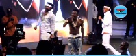 Shatta Wale (m), Addi Self and Captan performing 'Taking over'