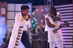 Akosua Agyepong performing with Amanzeba (Facebook)