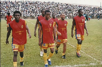 An old photograph of former Hearts of Oak players