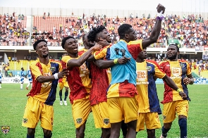 Hearts of Oak players in celebration mood