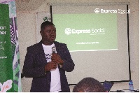 Gad Ocran, CEO of Eazzy Social speaking at the event