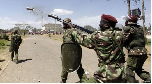 Kenya Millitary Men Fire Guns