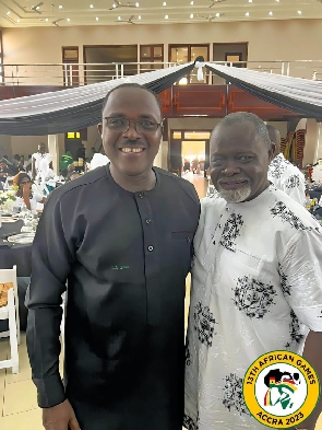 Dr. Kwaku Ofosu-Asare with Azumah Nelson