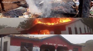 The Salaga NPP office in flames