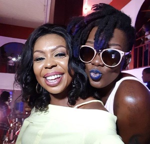 Afia Schwarzenegger (L) with Ebony