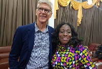 Wenger with Catherine Afeku at the Airport