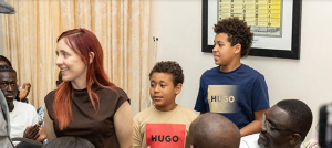 A file photo of late Christian Atsu's wife and kids at the GFA talent engagement programme in UK A file photo of late Christian Atsu's wife and kids at the GFA talent engagement programme in UK