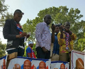 Hafiz Bin Salih campaigning for the governing NPP during the 2016 electioneering period