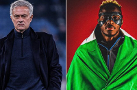 L-R Jose Mourinho and Victor Osimhen