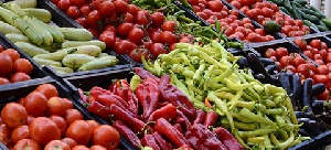 Foodstuffs displayed at the market (file photo)