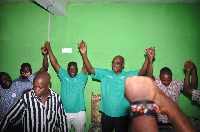 Kojo Bonsu with some delegates of the National Democratic Congress