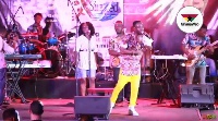 Okyeame Kwame on stage at #OKStripped
