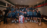 Arsenal players celebrate title at Emirates at 5am