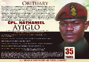 Corporal Nathaniel Ayiglo died at the 37 military hospital on the 16th day of September this year