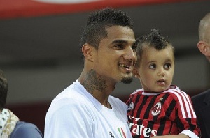 Kevin Prince Boateng with his son Maddox