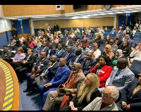 Dr Bawumia (second from left) spoke at the LSE Africa Summit