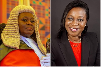 Chief Justice Gertrude Torkornoo (L) and Judicial Secretary Pamela Koranteng