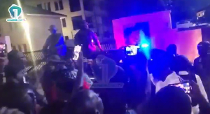 The soldiers onboard pick ups being ushered into the EOCO compound.