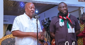 John Mahama and Kwasi Amankwaa, the NDC candidate in the Kumawu by-election