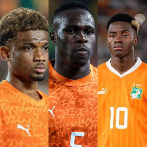 L-R: Diallo, Singo and Adingra are Ivorian football stars
