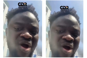 A photo of the Ghanaian resident sharing his experience