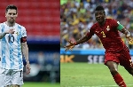 Lionel Messi and Asamoah Gyan