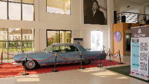 The historic Cadillac preserved at the Kwame Nkrumah Memorial Park in Accra