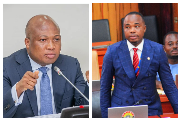 A photo collage of Samuel Okudzeto Ablakwah and Frederick Addy