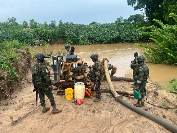 The operation resulted in the eviction of numerous illegal miners from the river