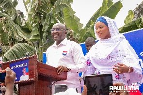 Vice President Dr Mahamudu Bawumia flanked by his wife, Samira Bawumia