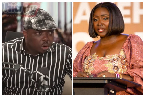 A photo collage of Kwame Baffoe, popularly known as Abronye DC and r Hanna Louisa Bisiw-Kotei